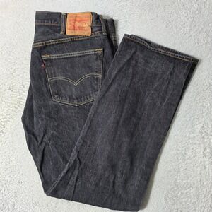 Levi's Jeans Mens 40/34 Black 501 Original Fit Straight Leg Button Fly Denim